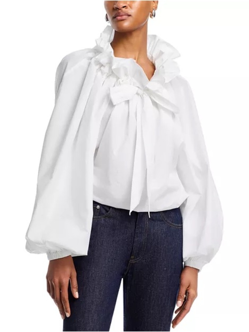 Oversized High Collar Peasent Top